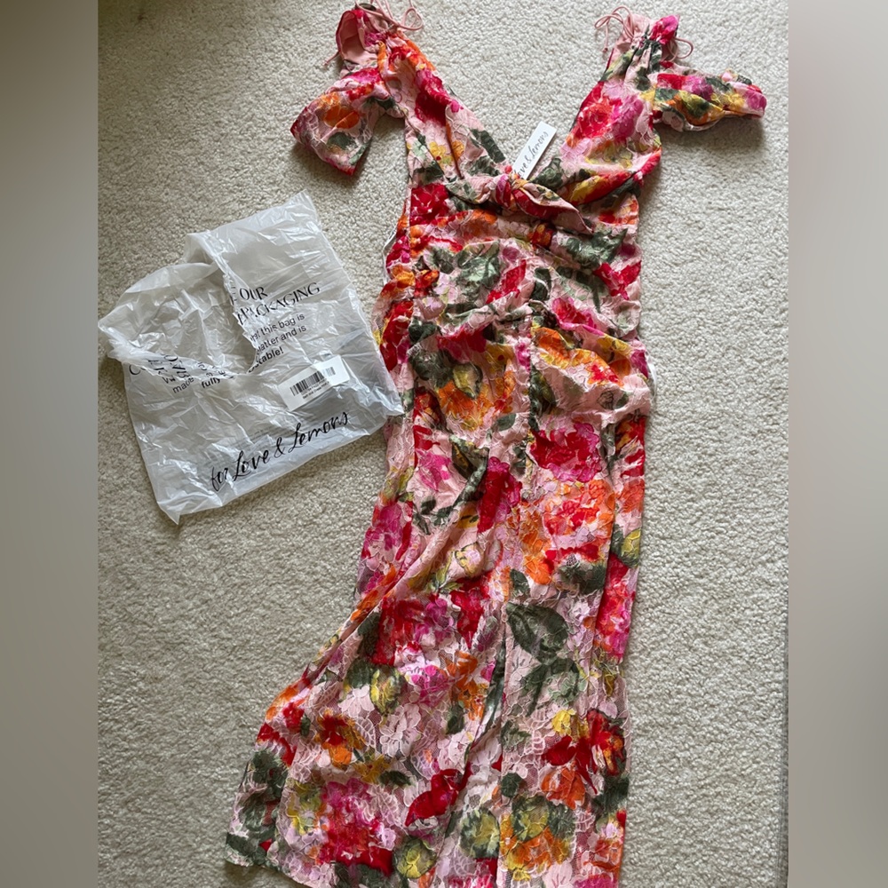 NWT For Love & Lemons Beth Midi Dress - Picture 2 of 7